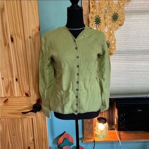 Green Button-Up Women's Sweater